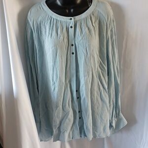 A.N.A. size large powder blue color top  Crepe-like material.